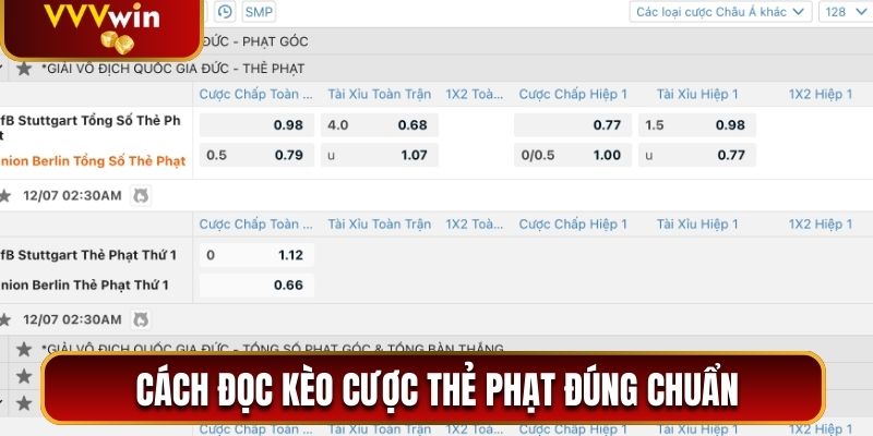 Cách đọc kèo cược thẻ phạt đúng chuẩn
